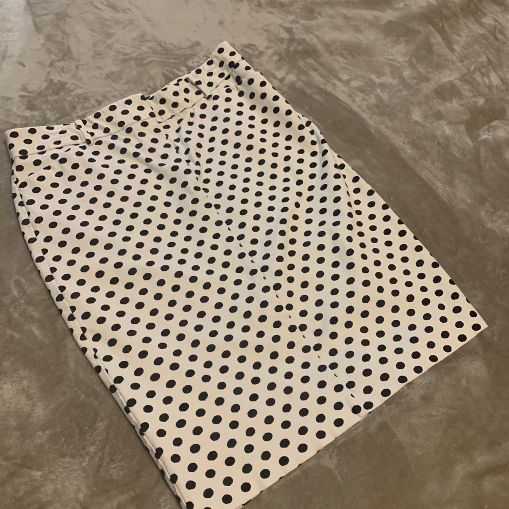 White and black polka dot skirt